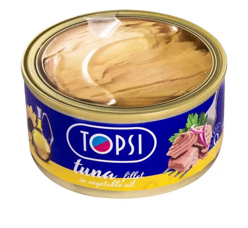 تاپسی کنسرو تن ماهی شفاف 180گرمی